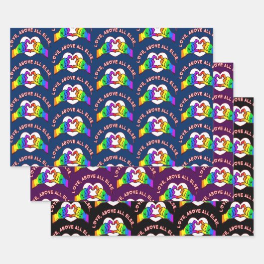 Liefde boven alle andere papiervellen met onmiddel inpakpapier vel (Set)