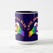 Liefde boven alle andere tweetone koffie-Mok Tweekleurige Koffiemok (Center)