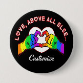 Liefde boven alles anders ronde button 7,6 cm (Voorkant)