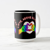 Liefde boven alles anders tweekleurige koffiemok (Voorkant rechts)