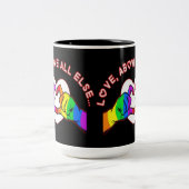 Liefde boven alles anders tweekleurige koffiemok (Center)