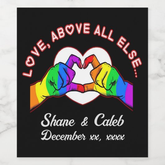 Liefde boven alles anders wijn etiket (Enkel label)