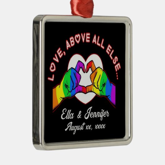 Liefde boven alles Else Metal Ornament (Rechts)