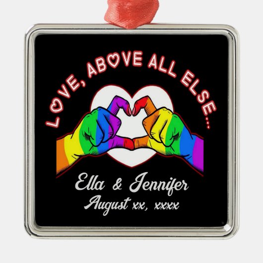 Liefde boven alles Else Metal Ornament (Voorkant)
