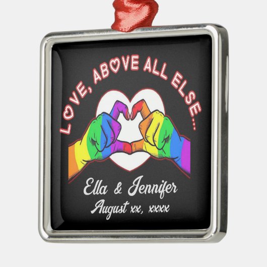Liefde boven alles Else Metal Ornament (Links)