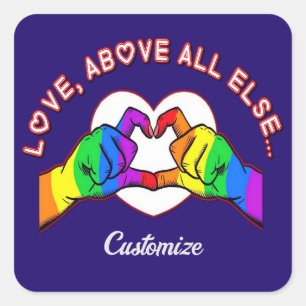 Liefde boven alles op het Else plein ticker Vierkante Sticker
