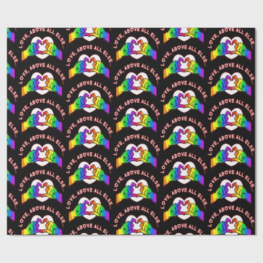 Liefde boven alles, zwart cadeaupapier (Vlak)