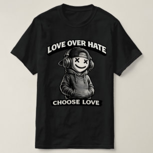 Liefde Boven Haat Stedelijk Icoon Lachend X-Ogen S T-shirt