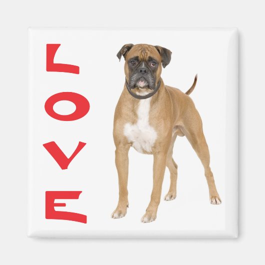 Liefde Boxer Puppy Hond Koelkast Magneet (Voorkant)