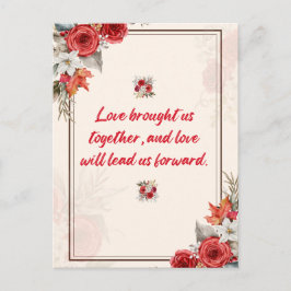 Liefde bracht ons samen en liefde zal ons leiden uitnodiging briefkaart