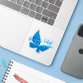 Liefde brandt het heetst als het blauw is Sticker (Laptop met iPhone)