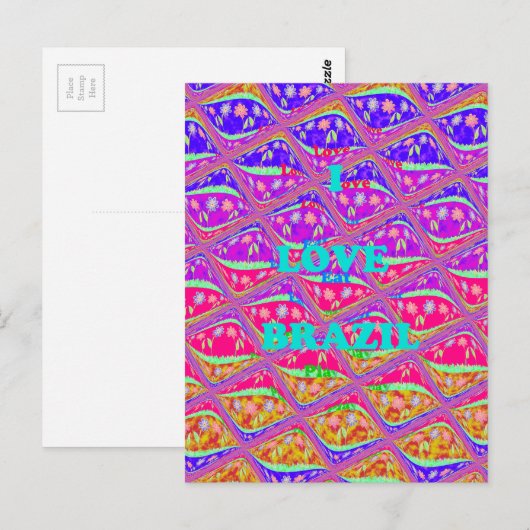 Liefde Brazilië. Mooie traditionele Samba-kleuren Briefkaart (Voorkant / Achterkant)