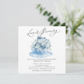 Liefde breekt Blauwe Floral Bridal Tea Shower Kaart (Staand voorkant)