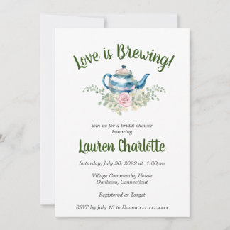 Liefde breekt | Bridal-Baby shower | Tea Party Kaart