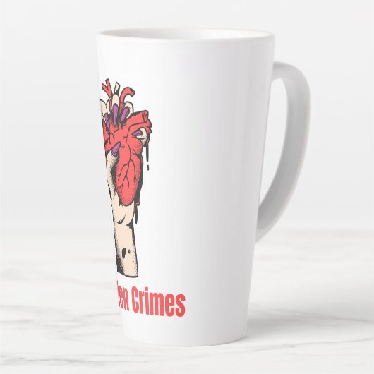 Liefde breekt en verraadt emotioneel ontwerp latte mok (Rechterhoek)