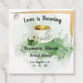 Liefde breekt het tropische palmtheeVrijgezellenfe Bedankjes Labels (Voorkant)