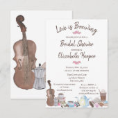 Liefde breekt, koffie met de titel Shower Invitati Kaart (Voorkant / Achterkant)