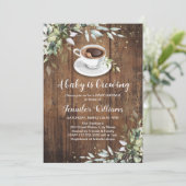 Liefde breekt koffiebar Rustic Baby shower Kaart (Staand voorkant)