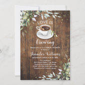 Liefde breekt koffiebar Rustic Vrijgezellenfeest Kaart (Voorkant)