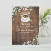 Liefde breekt koffiebar Rustic Vrijgezellenfeest Kaart (Staand voorkant)