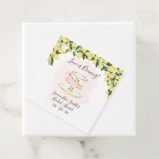 Liefde breekt Lemons Tea Vrijgezellenfeest Roze Bedankjes Labels (In situ)