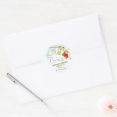 Liefde breekt mensvogels teacup ronde sticker (Envelop)