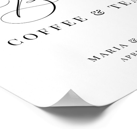 Liefde breekt moderne zwarte-bruiloft-koffie poster (Hoek)