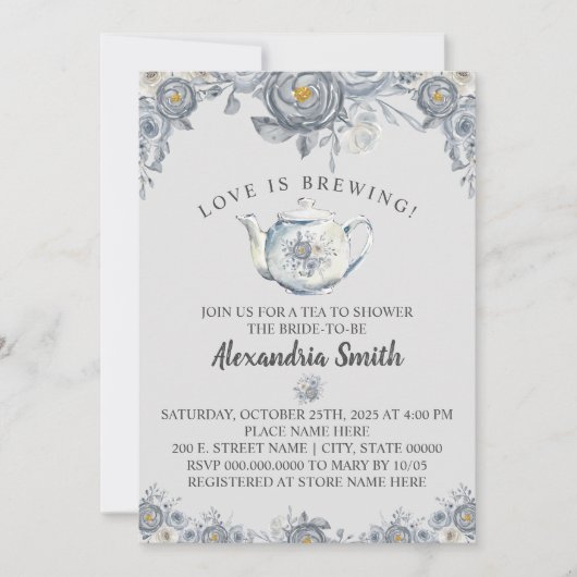 Liefde breekt Vrijgezellenfeest grijze Floral Kaart (Voorkant)