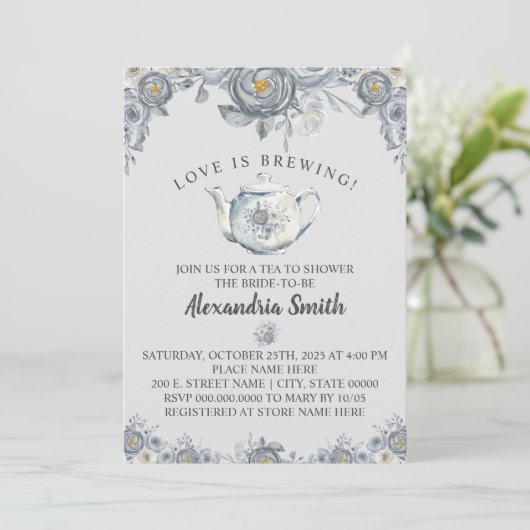 Liefde breekt Vrijgezellenfeest grijze Floral Kaart (Staand voorkant)