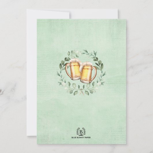 Liefde breekt Vrijgezellenfeest van Greenery Beer Kaart (Achterkant)