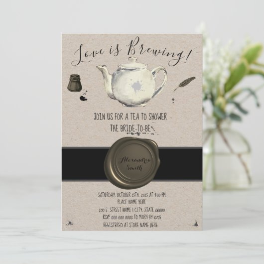 Liefde breekt | Vrijgezellenfeest van thee Kaart (Staand voorkant)