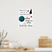 Liefde brengt u thuis Welkome Thuis Militair Poste Poster (Keuken)