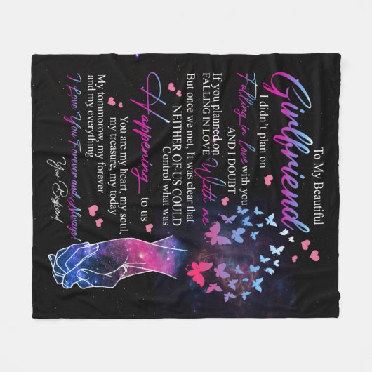 Liefde brief aan mijn Vriendin van Boyvriend Fleece Deken (Voorkant (Horizontaal))