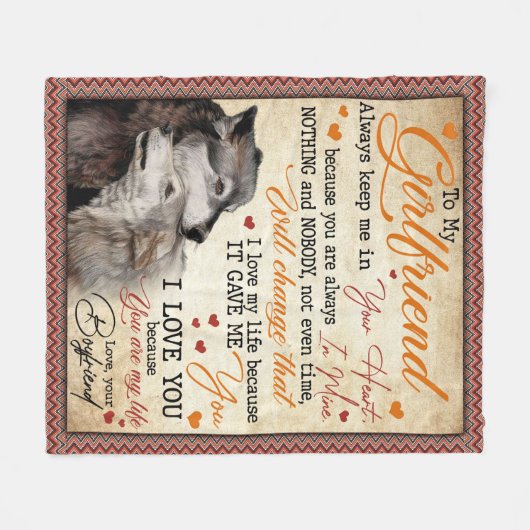 Liefde brief aan mijn Vriendin van Boyvriend Fleece Deken (Voorkant (Horizontaal))