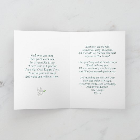 Liefde brief van Jezus Card Kaart (Binnen)