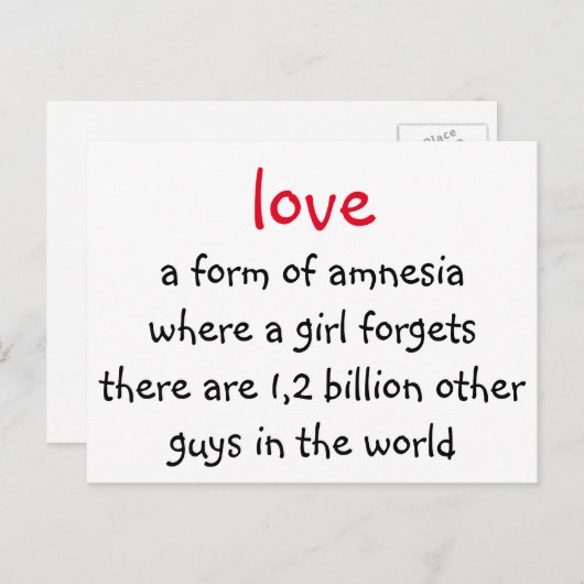 liefde briefkaart (Voorkant / Achterkant)