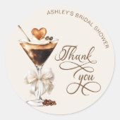 Liefde Broeit Espresso Martini Bruidsfeestje Ronde Sticker (Voorkant)