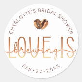 Liefde Broeit Rond Favor Coffee Bruiloftsborrel Ronde Sticker (Voorkant)