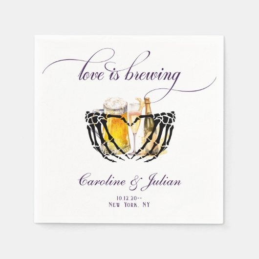 Liefde Brouwen Gotische Bubbels & Brouwen Koppels  Servet (Voorkant)