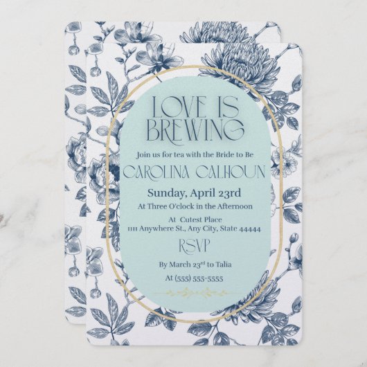 Liefde Brouwt Bruids Douche Uitnodigingen (Voorkant / Achterkant)