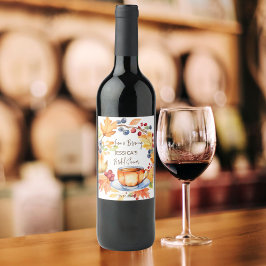 Liefde brouwt herfst vrijgezellenfeest gunsten wijn etiket