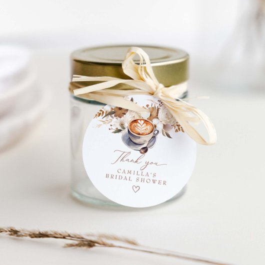 Liefde Brouwt Koffie Bloemige Bruids-Shower Bedankjes Labels