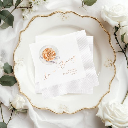 Liefde brouwt om koffie-vrijgezellenfeest servet