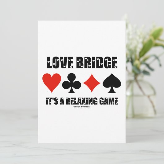 Liefde brug Het is een relaxerend spel met vier ka Kaart (Staand voorkant)