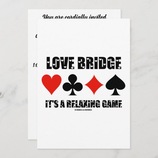 Liefde brug Het is een relaxerend spel met vier ka Kaart (Voorkant / Achterkant)