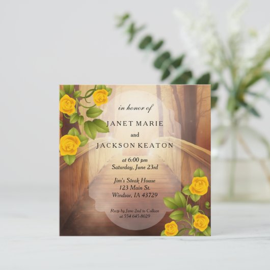 Liefde-brug, Natuur bruiloft Kaart (Staand voorkant)