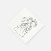 Liefde bruid en bruidegom Cartoon bruiloft Servetten (Hoek)