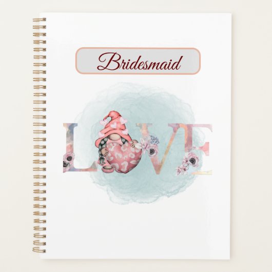 Liefde bruiloft bruidsmeisje cadeau idee planner (Voorkant)