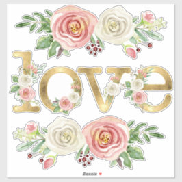 Liefde Bruiloft Huwelijksreis Waterverf Floral w G Sticker