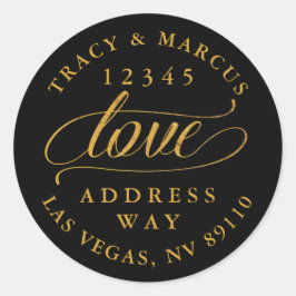 Liefde bruiloft Return-adres Ronde Sticker